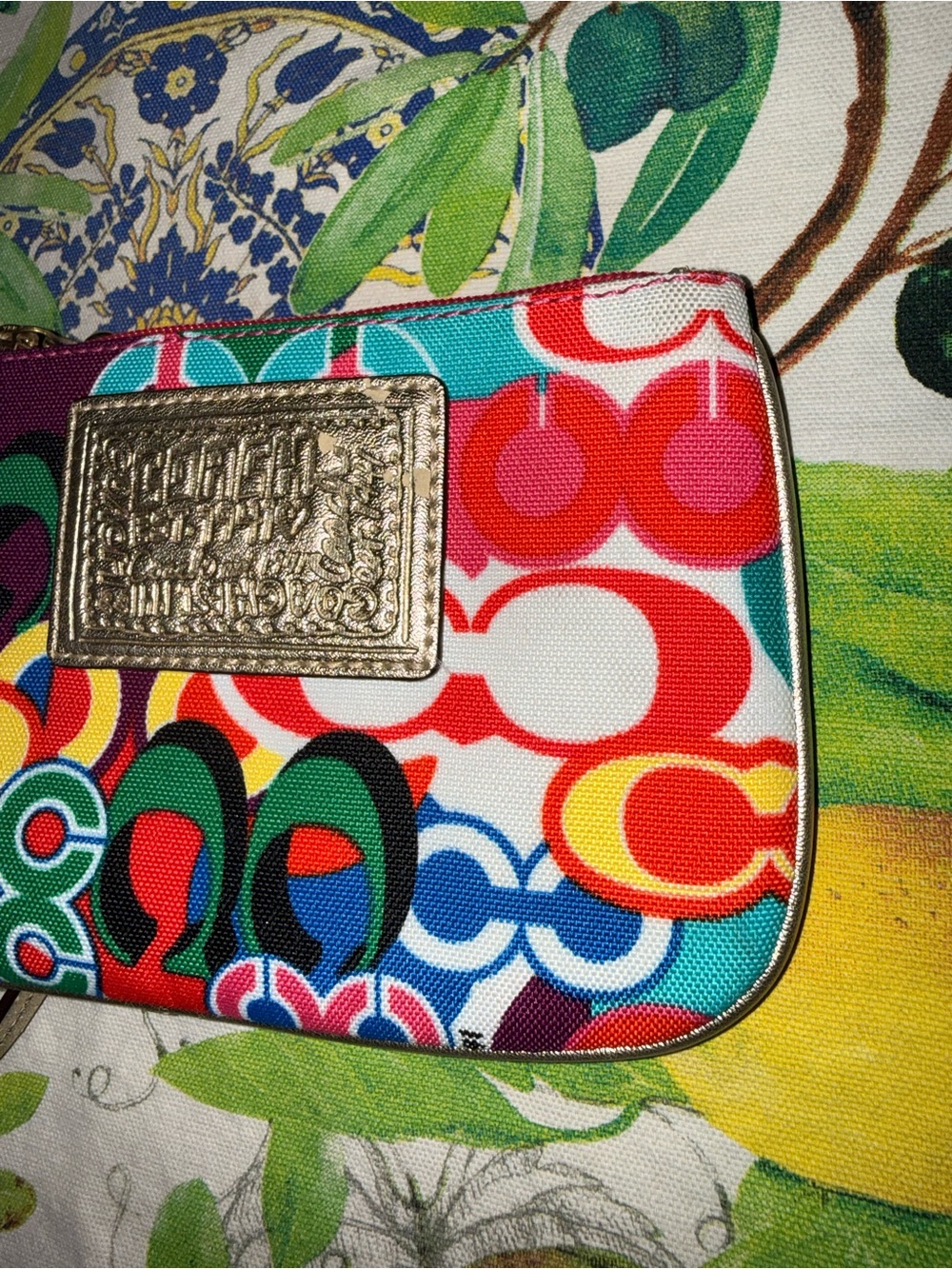Coach Multicolor Graphic Signature Wristlet - Picture 2 of 9